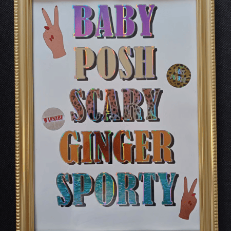 spice girls names print finished in hot foils