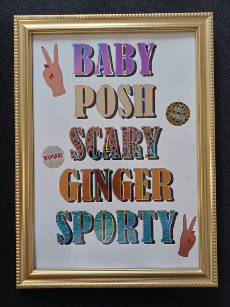 spice girls names print finished in hot foils