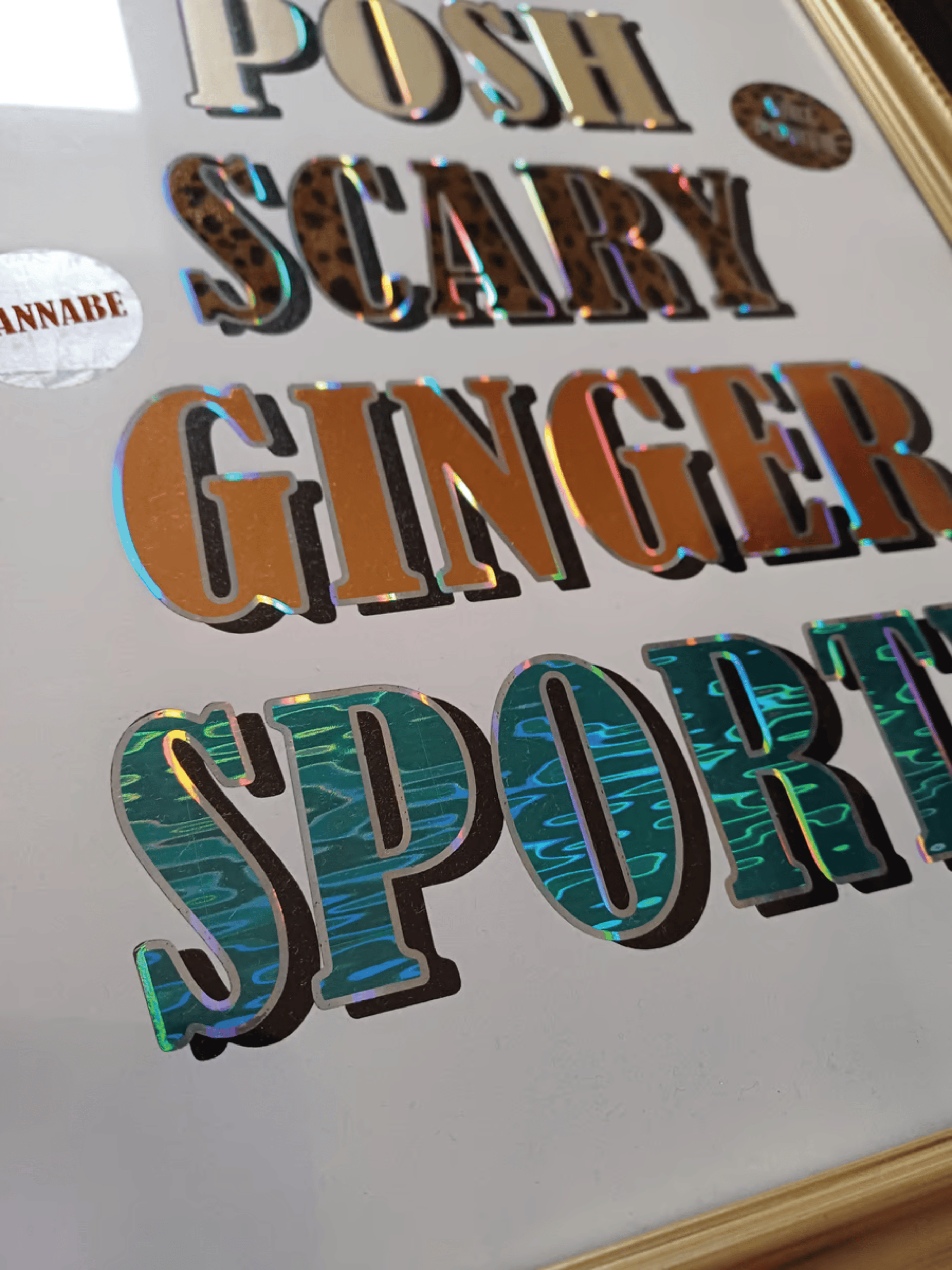 spice girls names print finished in hot foils