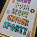 spice girls names print finished in hot foils