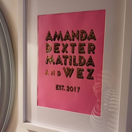 family names bespoke foil print