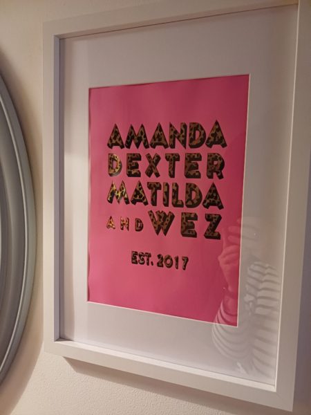 family names bespoke foil print