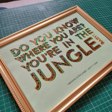 guns and roses welcome to the jungle print finished in hot foils