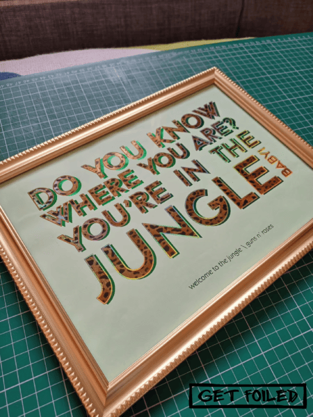guns and roses welcome to the jungle print finished in hot foils