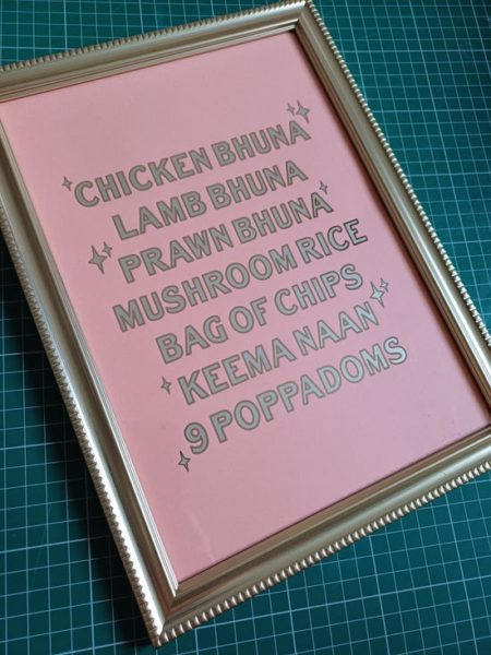 smithy's order from gavin and stacey hot foil print