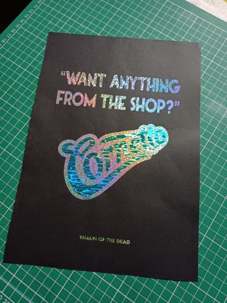 cornetto shaun of the dead hot foil print