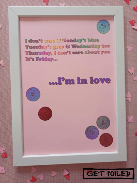 the cure friday im in love hot foil print