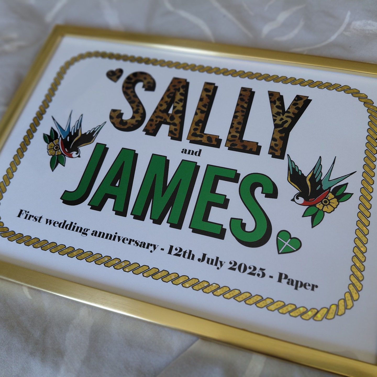Now it's been gifted, I can share this foil I made for 2 of my amazing friends. I'll be adding this to my shop shortly so if you'd like a personalised print, send me a DM 🐆💚